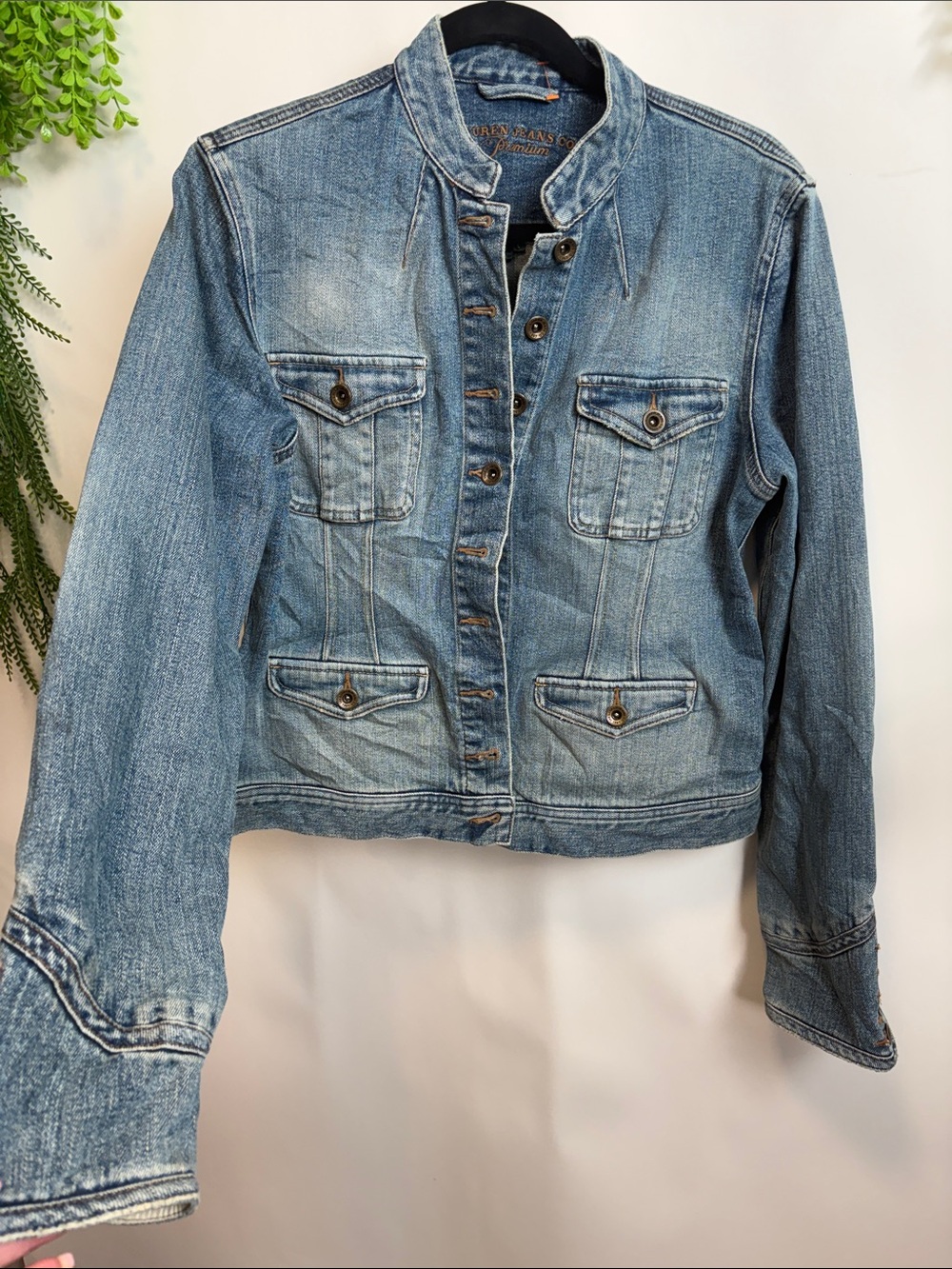 Vintage Lauren Blue Denim Stand-Collar Jean Jacket